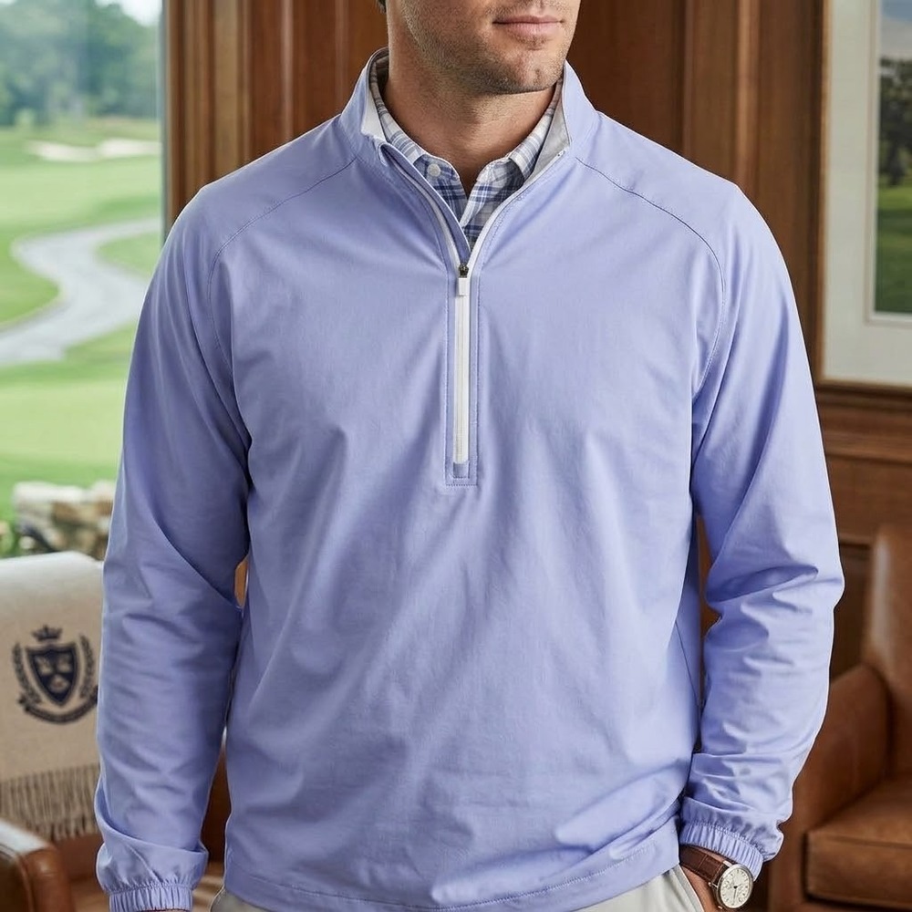 Peter Millar Windbreaker Mens XL Purple Crown Sport Half Zip MS17EZ30A